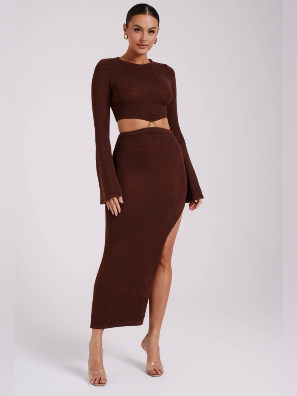 Meshki Brown Knit Dress
